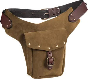 Retro Leather Packs Vintage Medieval Waistpack Bagther Small Purse Leather Waitspack Sporting Riding Hip Fanny Packs Casual Outing Travel Purse