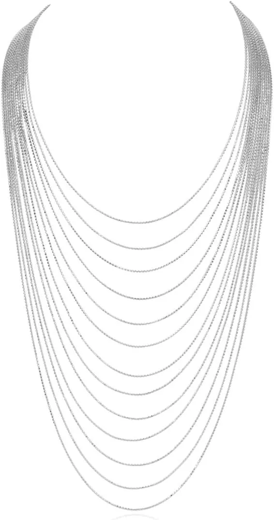 RIAH FASHION Bohemian Multi Layer Statement Necklace - Gypsy Layered Strand Drape Long Y Chain Bar Feather Pendant Drop Lariat