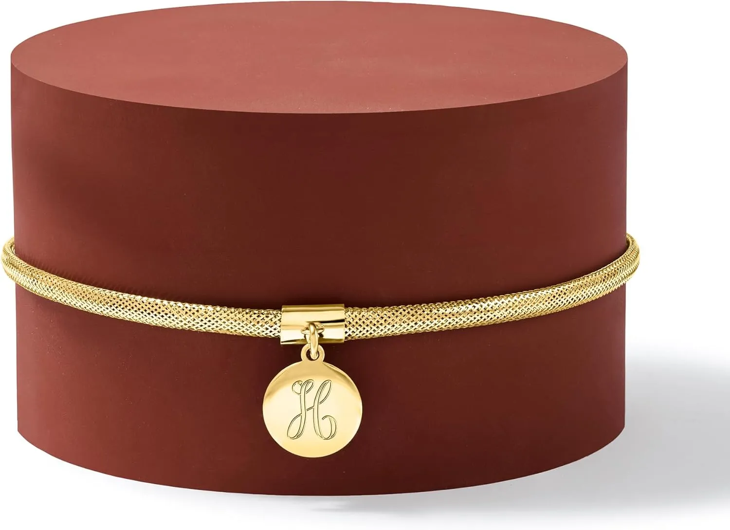 Ross-Simons Italian 14kt Yellow Gold Personalized Disc Charm Mesh Bracelet