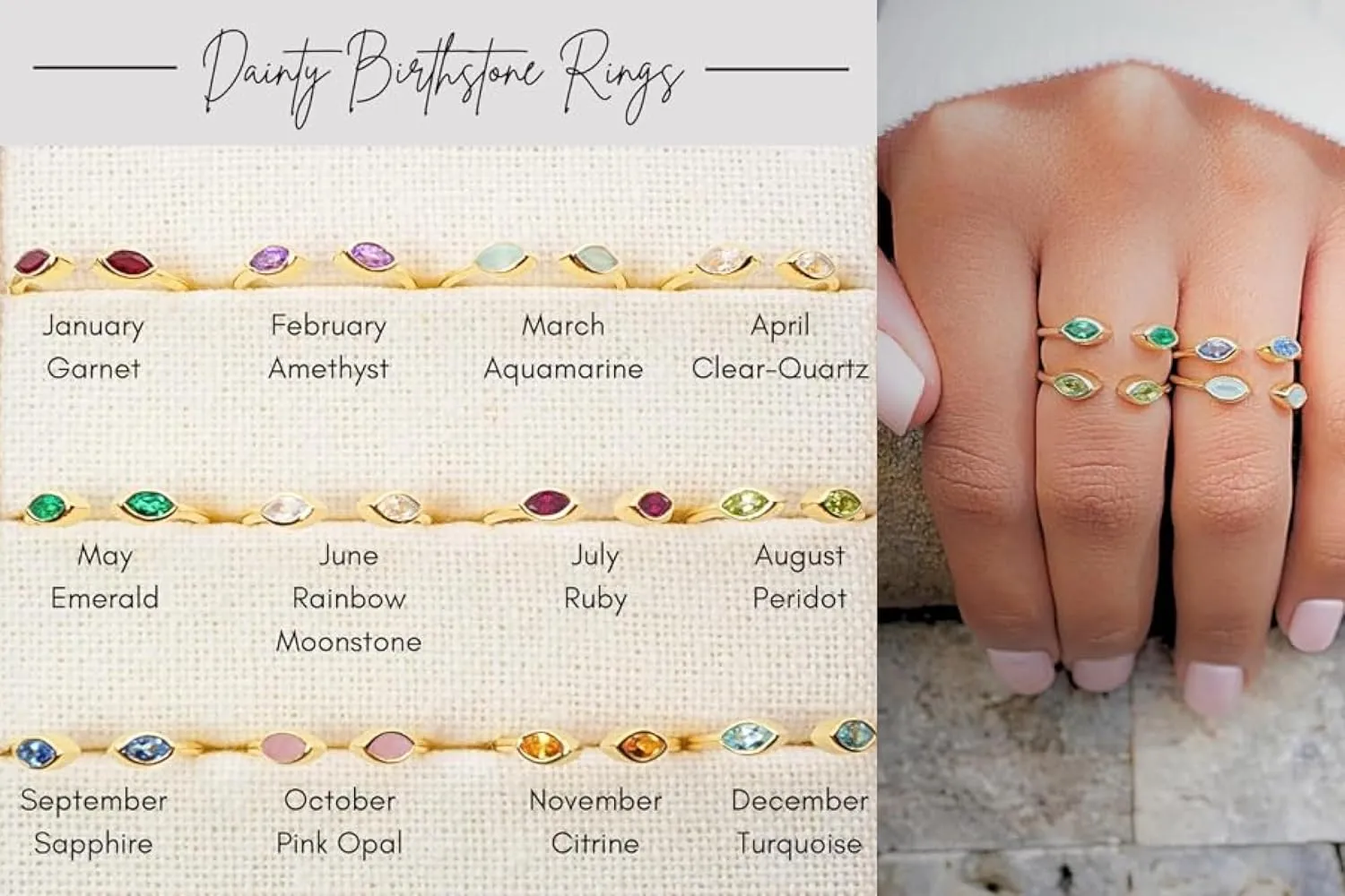Ruby Rings, 18K Gold Rings for Women Teen Girls That Don't Tarnish - Real 925 Sterling Silver Rings, Stackable, Chunky, Dainty July Birthstone Gifts (Anillos Para Mujer, Marquise - Size 6)