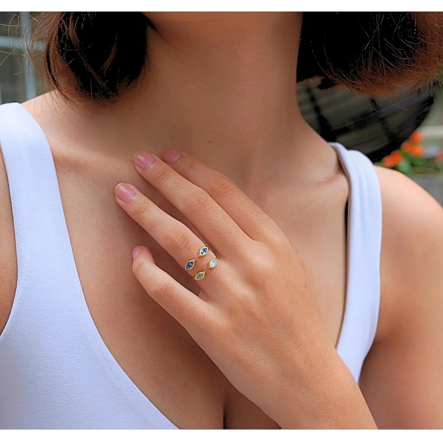 Ruby Rings, 18K Gold Rings for Women Teen Girls That Don't Tarnish - Real 925 Sterling Silver Rings, Stackable, Chunky, Dainty July Birthstone Gifts (Anillos Para Mujer, Marquise - Size 6)