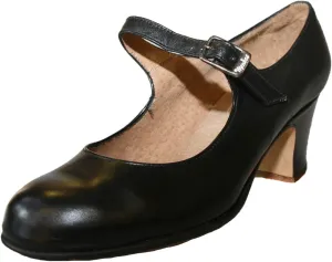 S.A Flamenco Shoes, Woman, Leather, with Nails, Size 6 (37EU) Black