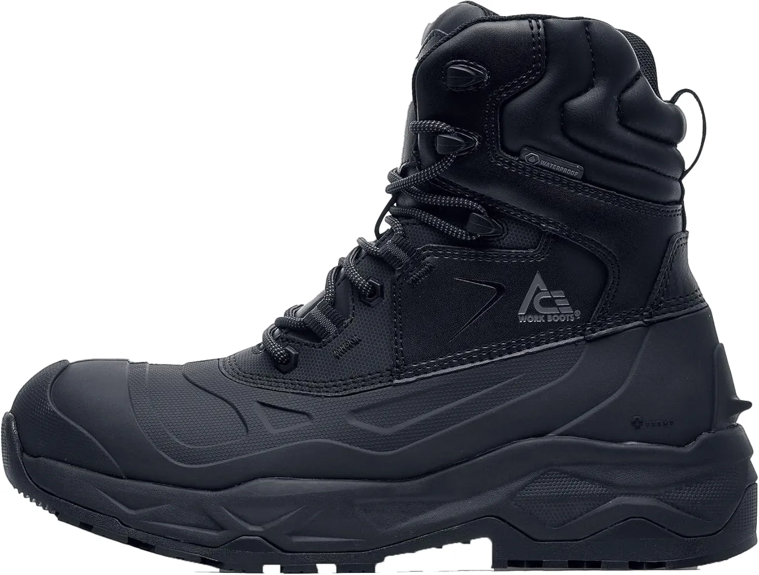 Shoes for Crews ACE Fargo II, Men's Soft Toe (ST) Work Boots, Slip Resistant and Waterproof, Black, Size 11.5