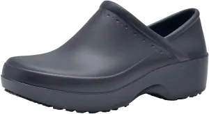 Shoes for Crews Clogs for Women, Slip Resistant, Water Resistant Slip-On Work Shoes for Food Service Chefs Kitchen Nurses Garden, Black, Leather