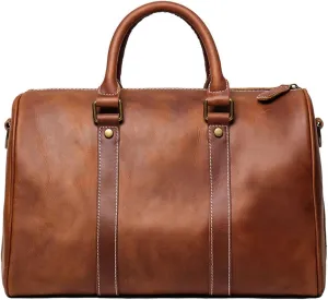 Shoulder Bags Crossbody Bags, Travel Bags for Men, Duffle Bags for Men, Genuine Leather Handbags Briefcases (Color : Brown)
