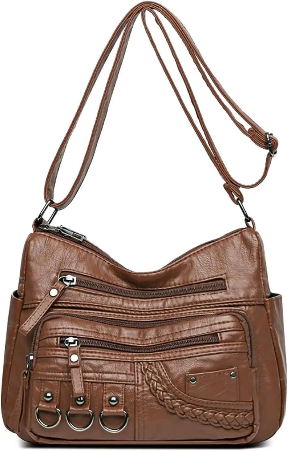 Shoulder Bags for Women Women's Crescent Shoulder Bags with Adjustable Strap Carry on Bag for Airplanes Women(Brown)