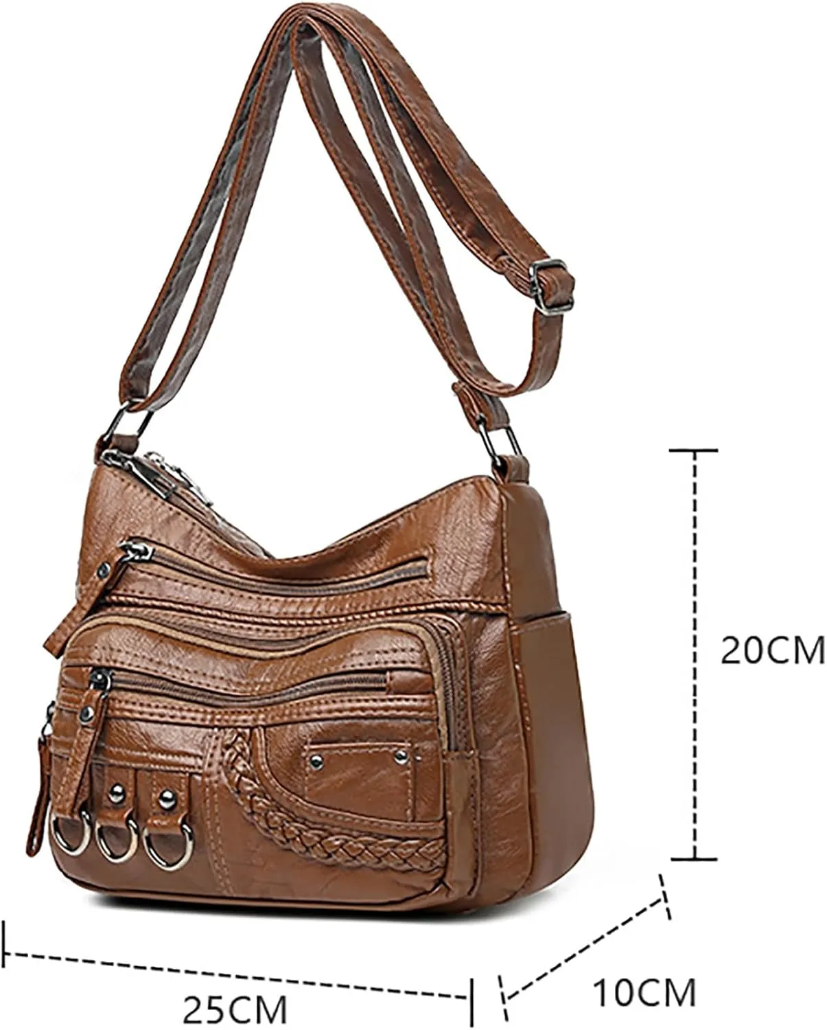 Shoulder Bags for Women Women's Crescent Shoulder Bags with Adjustable Strap Carry on Bag for Airplanes Women(Brown)