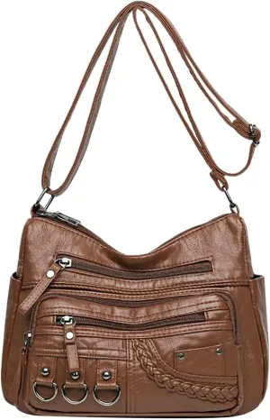 Shoulder Bags for Women Women's Crescent Shoulder Bags with Adjustable Strap Carry on Bag for Airplanes Women(Brown)