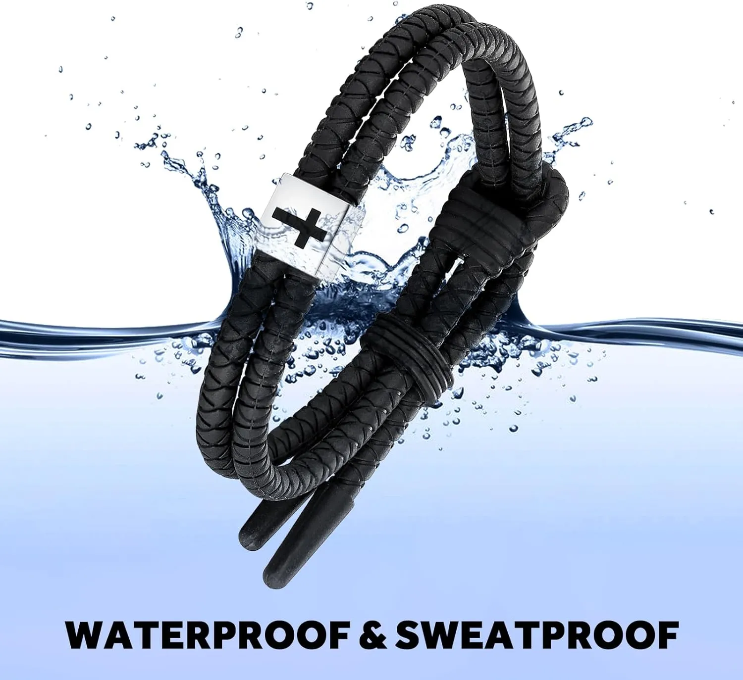 Silicone Cross Rope Bracelets for Men Women, Adjustable Waterproof Men's Rubber Sport Band Bracelet Jewelry Gifts