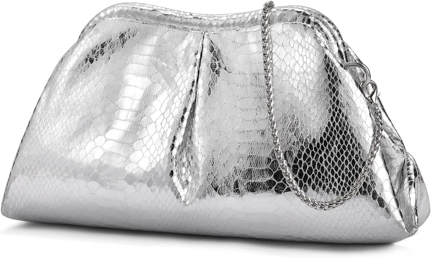 Silver Clutch Purses for Women