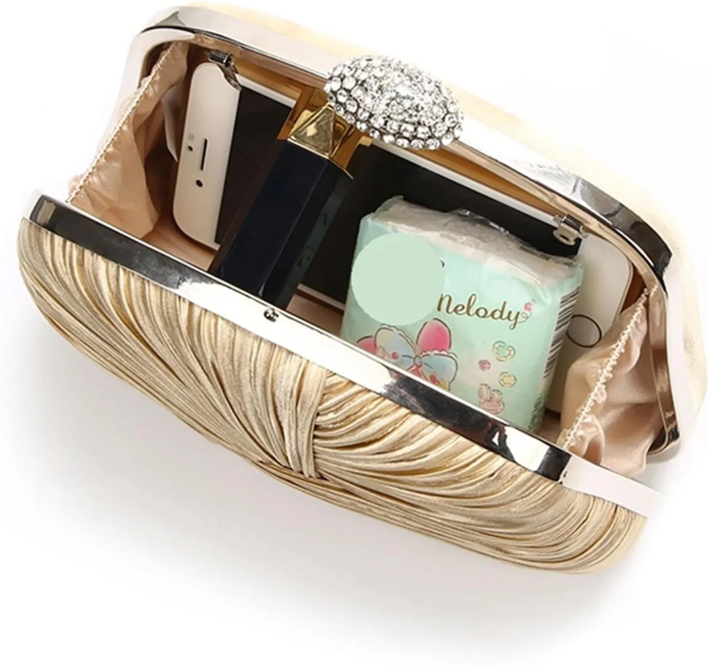 Silver Women's Square Party Clutch Wedding Evening Female Clutches Purse Luxury