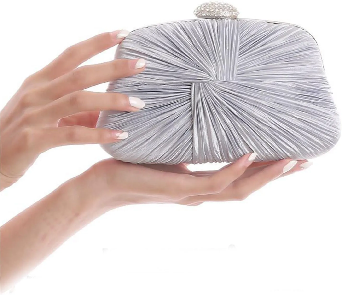 Silver Women's Square Party Clutch Wedding Evening Female Clutches Purse Luxury
