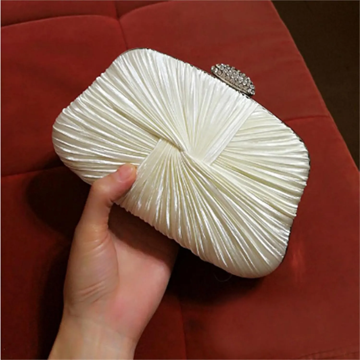 Silver Women's Square Party Clutch Wedding Evening Female Clutches Purse Luxury