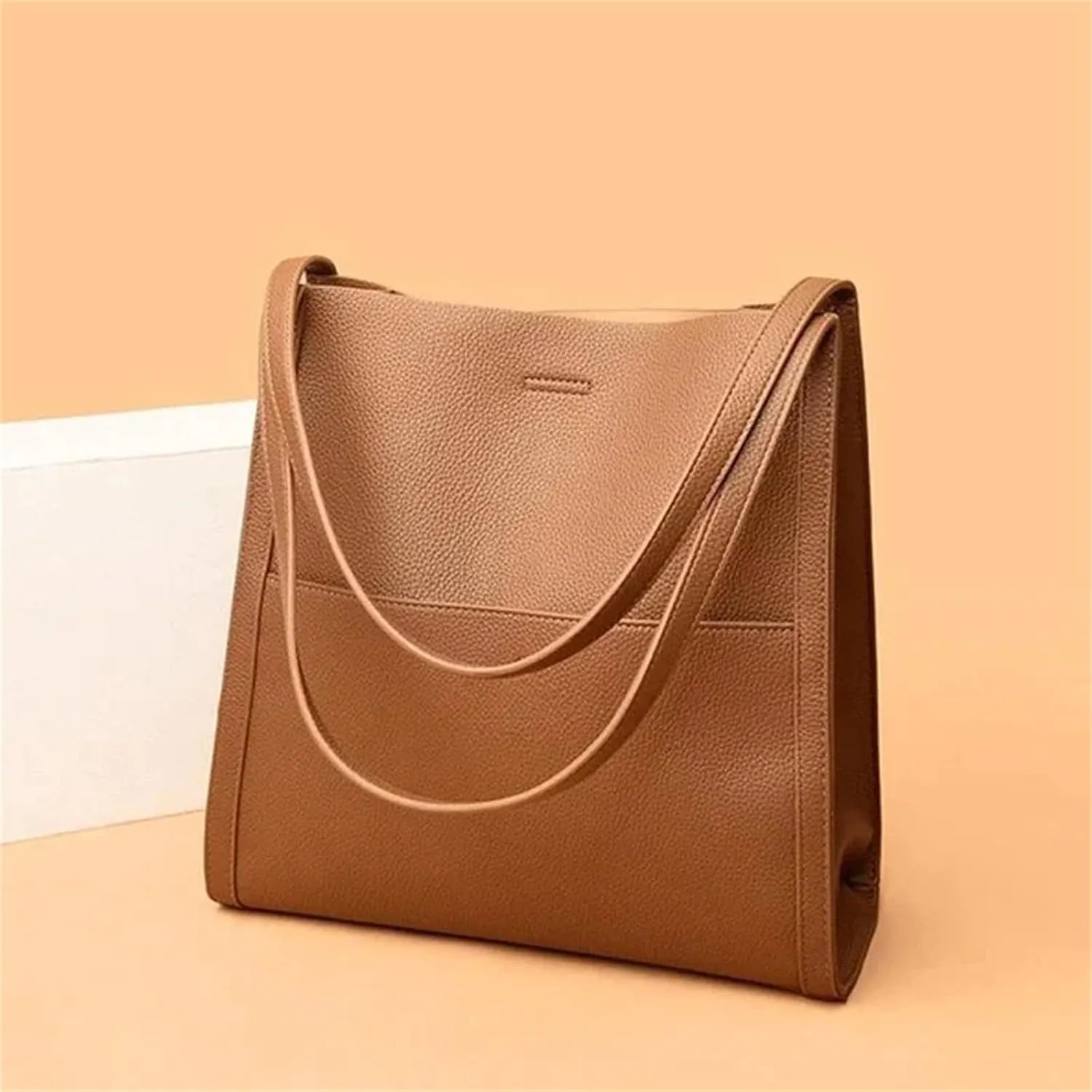 Simple Solid Color PU Leather Shoulder Bag Large Capacity PU Leather Handbag Crossbody Bags Bulk Canvas Tote Bags