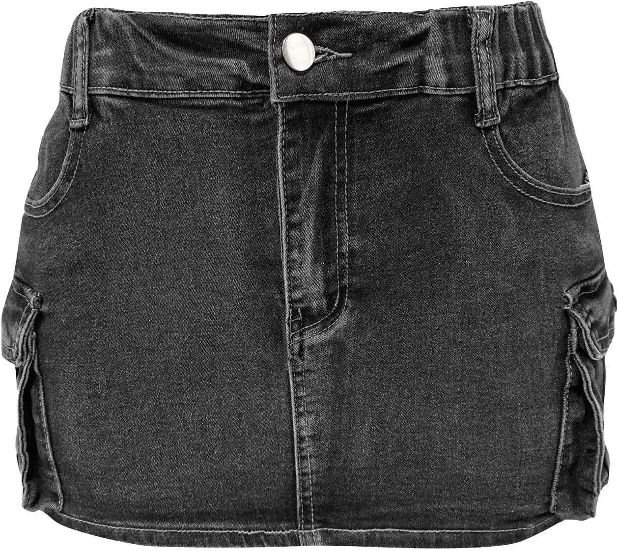 Skirts for Women Winter Fall Faux Denim Mini Short Western A Line Plain Skirts Women 2025 Y2K