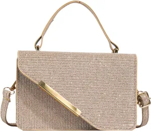 Small Crossbody Bags Sparkly Purse for Women, Evening Handbags Formal Clutch Purses with Removable Strap