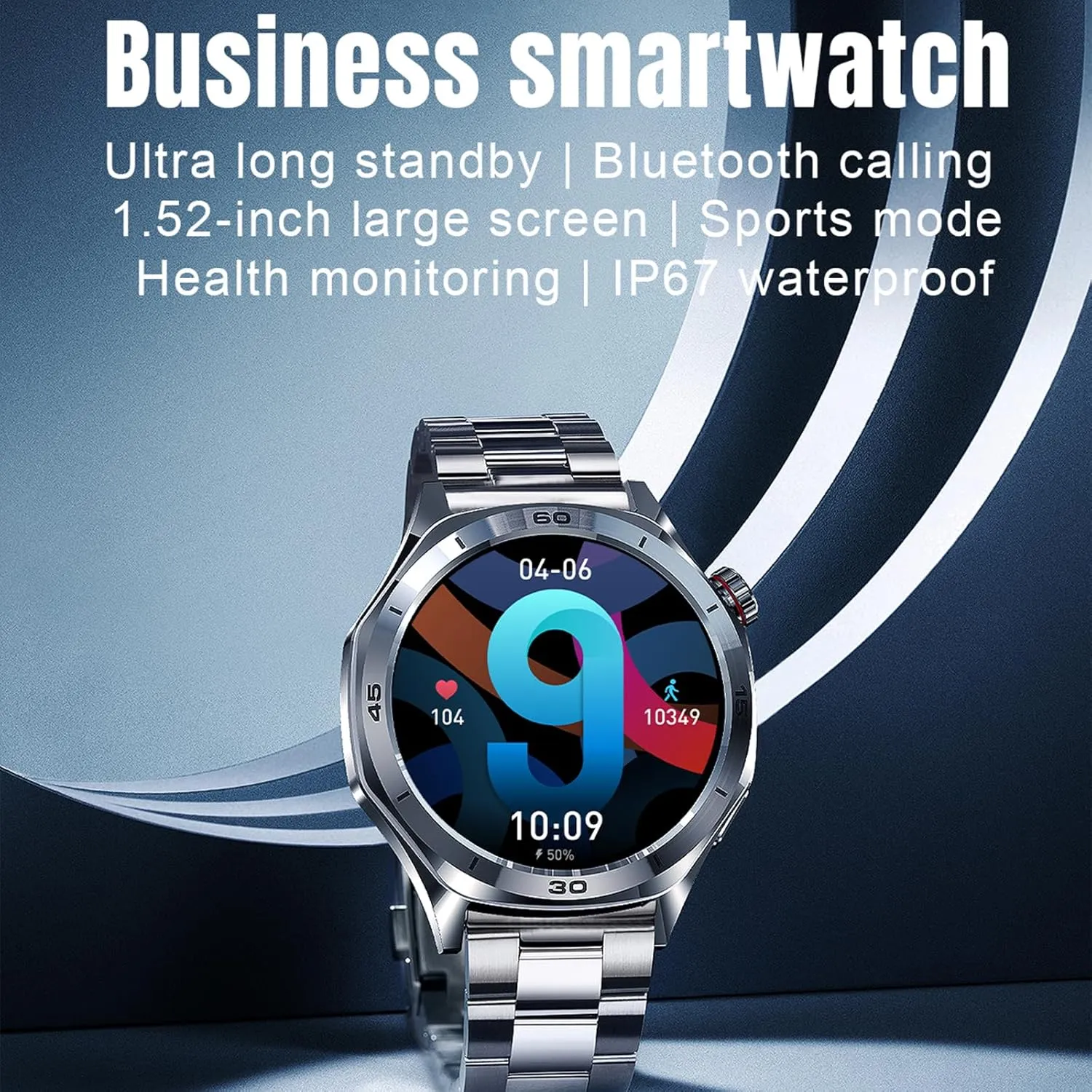 Smart Watches for Men Mens Business Watch Long Standby Bluetooth Calling Heart Rate Monitor Fitness Watch Health Monitor Sleep Tracker Waterproof for iOS Android