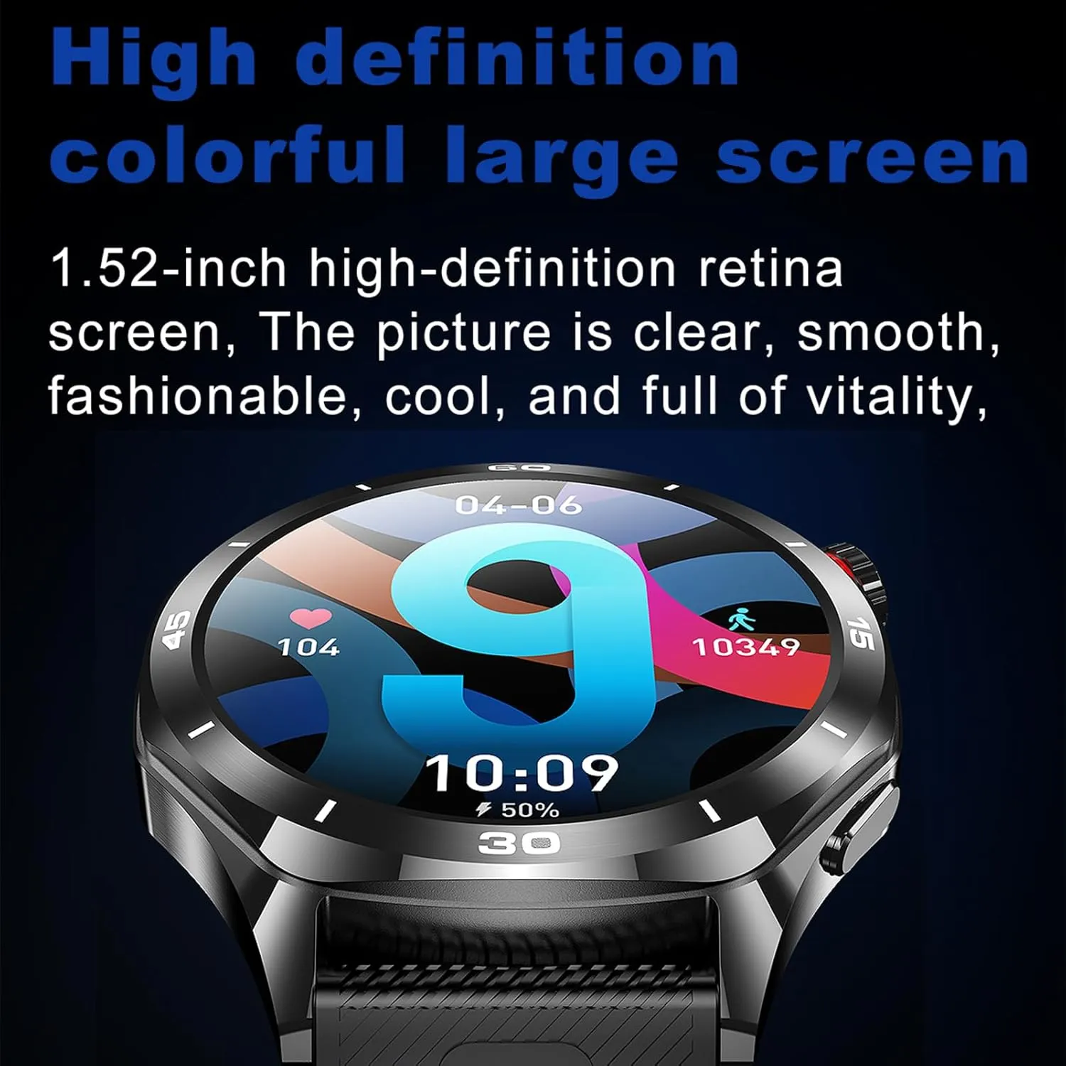 Smart Watches for Men Mens Business Watch Long Standby Bluetooth Calling Heart Rate Monitor Fitness Watch Health Monitor Sleep Tracker Waterproof for iOS Android