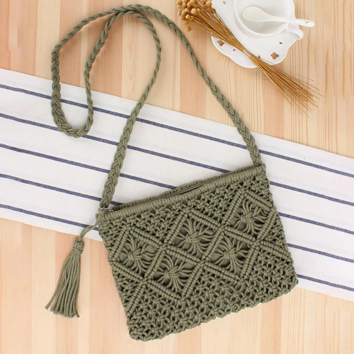 Soft Leather Purses for Women Waterproof Nylon Crossbody Bags for Woman Trendy Beach Bag Water Proof Sandproof(Green)