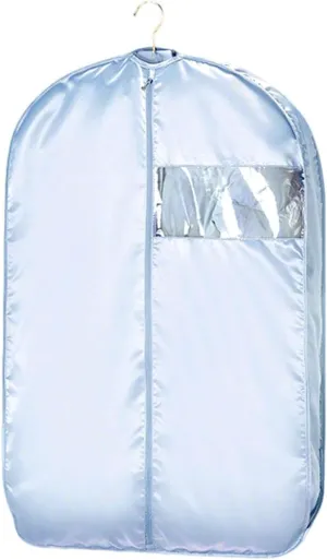Space Saving Hanging Garment Bag with Self Compression Zipper, Space Saver Hanging Protector for Down Coat, Dust Cover Clothes Bags for Mulit-Size Down Coat (Blue, XL)