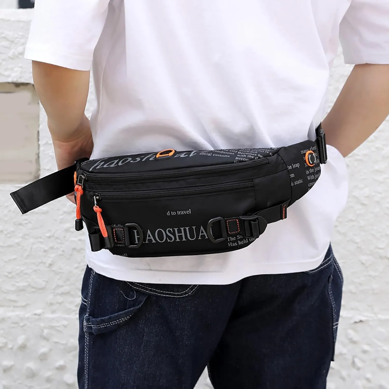 Sports Fanny Pack for Women Men,Casual Large Capacity Waist Wallet Bag, Adjustable & Waterproof Bum Belt Pouch for Travel,Running,Shopping,Hiking,Dog Walking,Cycling,Climbing