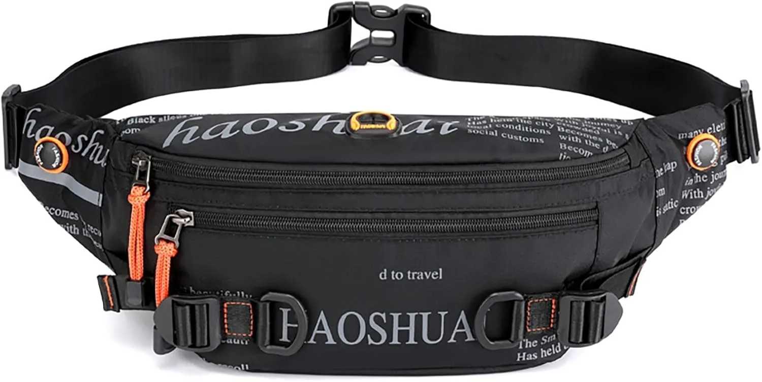 Sports Fanny Pack for Women Men,Casual Large Capacity Waist Wallet Bag, Adjustable & Waterproof Bum Belt Pouch for Travel,Running,Shopping,Hiking,Dog Walking,Cycling,Climbing