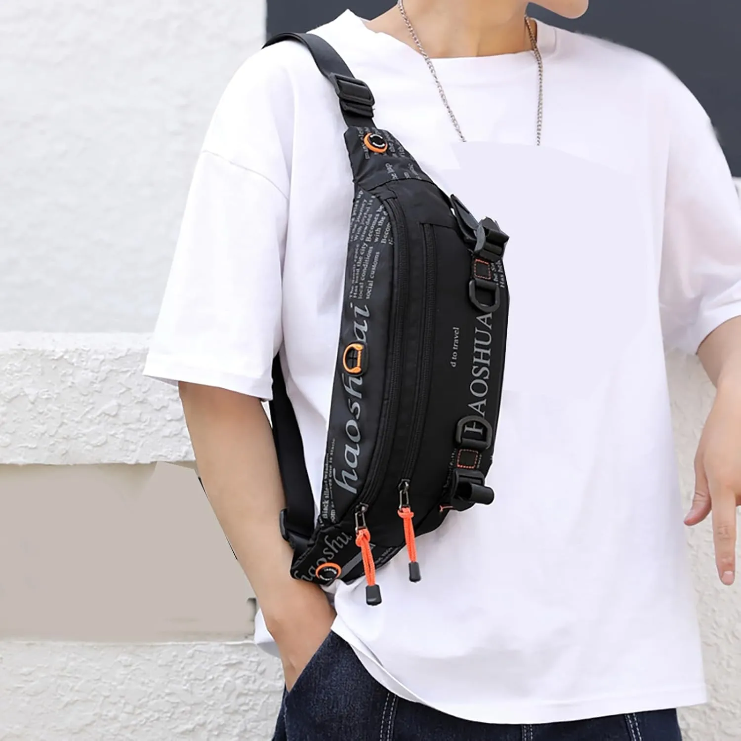 Sports Fanny Pack for Women Men,Casual Large Capacity Waist Wallet Bag, Adjustable & Waterproof Bum Belt Pouch for Travel,Running,Shopping,Hiking,Dog Walking,Cycling,Climbing
