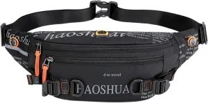 Sports Fanny Pack for Women Men,Casual Large Capacity Waist Wallet Bag, Adjustable & Waterproof Bum Belt Pouch for Travel,Running,Shopping,Hiking,Dog Walking,Cycling,Climbing