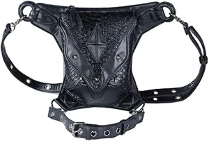 Steampunk Waist Bags for Women Leather Multifunctional Crossbody Bag Shoulder Bag With Belt Buckle