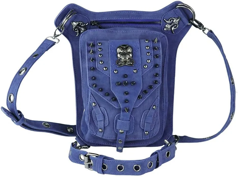 Steampunk Waist Bags for Women Leather Multifunctional Crossbody Bag Shoulder Bag With Belt Buckle