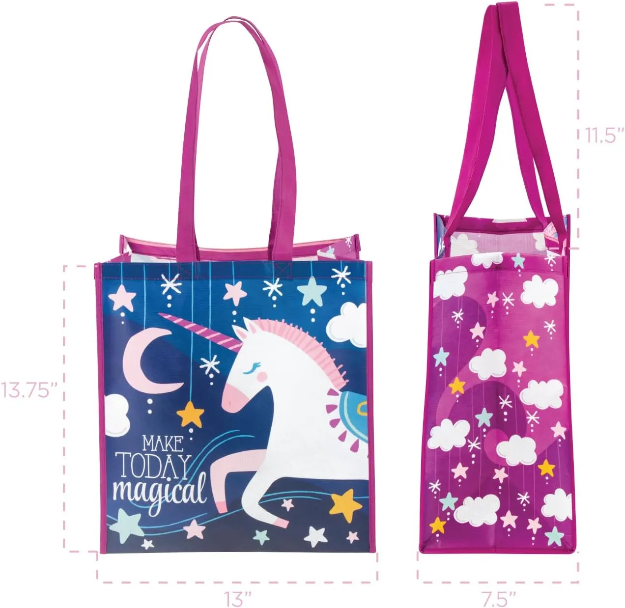 Stephen Joseph, Large Recycled Gift Bag with Handles, Kids, Reusable, Birthday Party Gift Bag, Shopping Bag