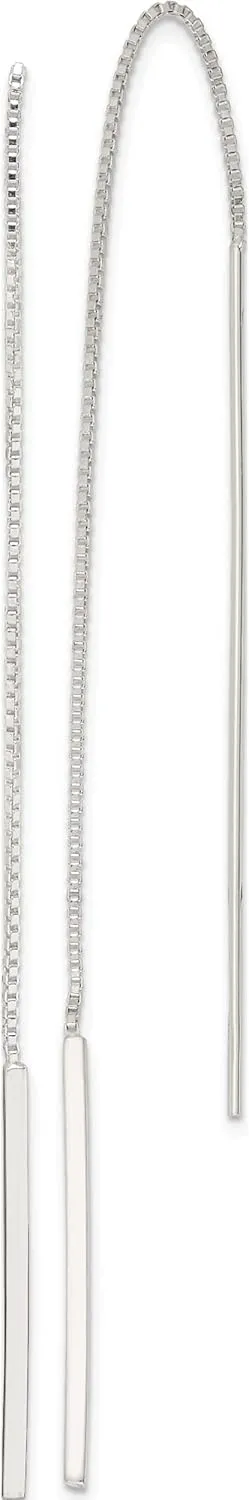 Sterling Silver Bar Threader Earrings (78 X 1) Made In India qe3894