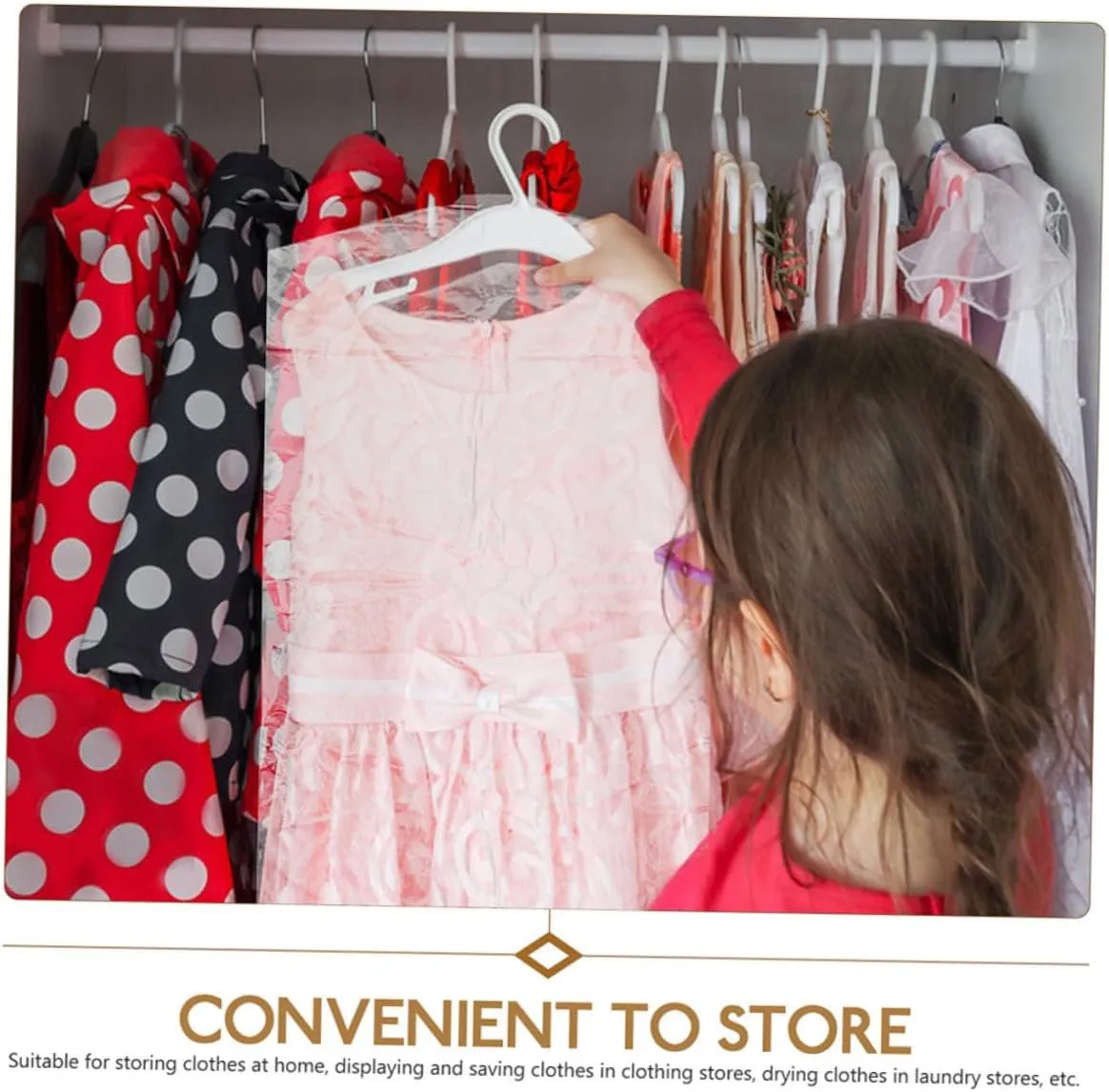 Storage: 25pcs Plastic Garment Bags Home Travel Hanging Covers Washable Space-saving
