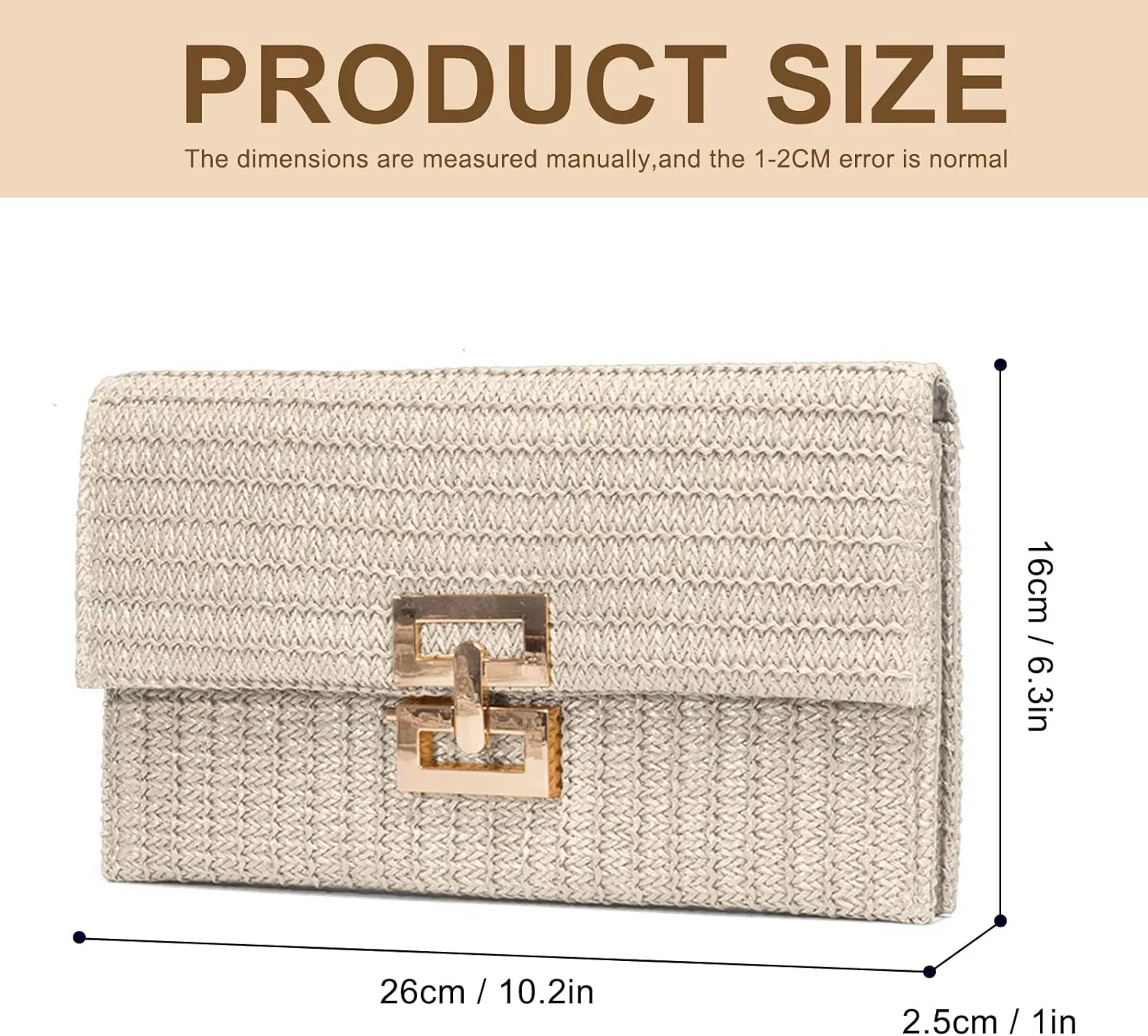 Straw Crossbody Bag for Women Summer Designer Evening Handbag Casual Beach Straw Shoulder Bag