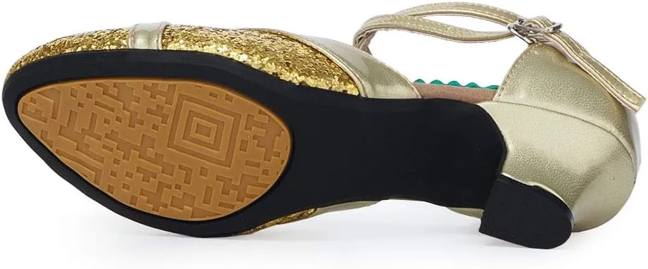 SWDZM Ballroom Dance Shoes Women Low Heel Closed Toe Latin Salsa Practice Dance Shoes