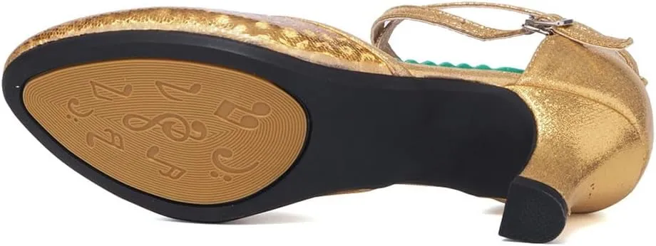 SWDZM Closed Toe Latin Dance Shoes for Women Ballroom Character Modern Tango Salsa Performance Dancing Shoes Low Heel