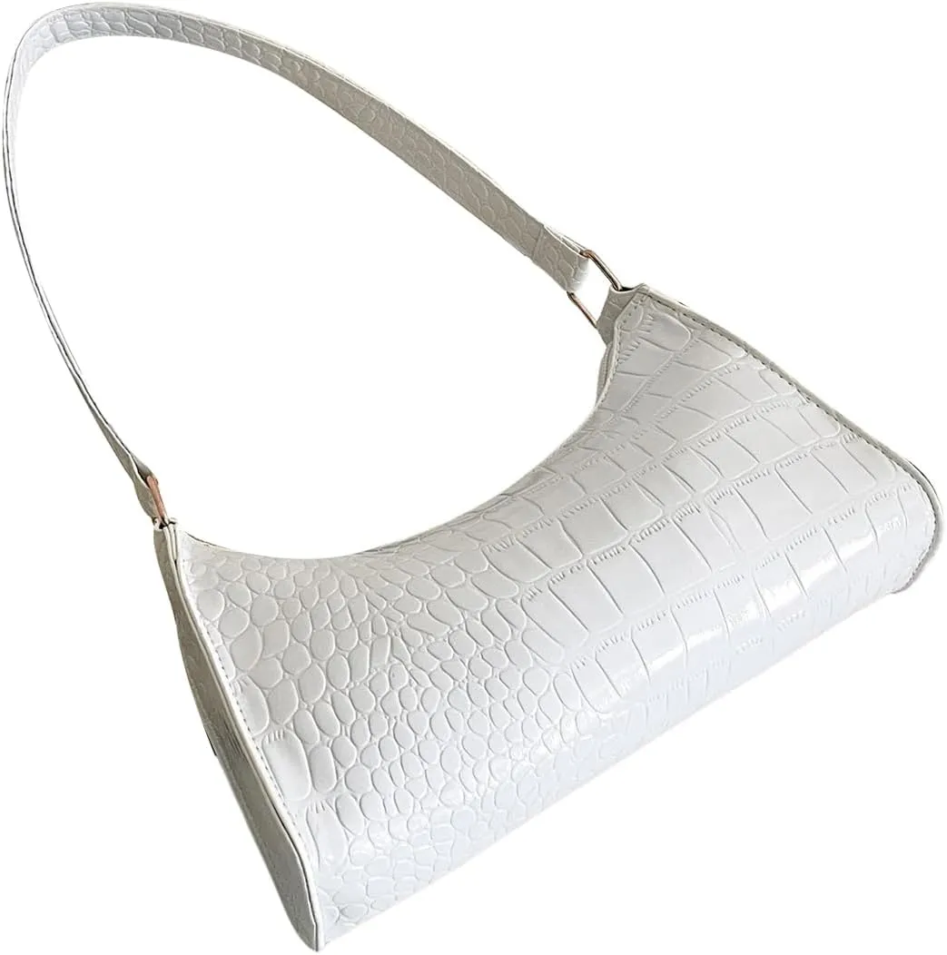 SweatyRocks Women's Crocodile Embossed Shoulder Handbag Small Clutch Purse PU Leather Square Bags
