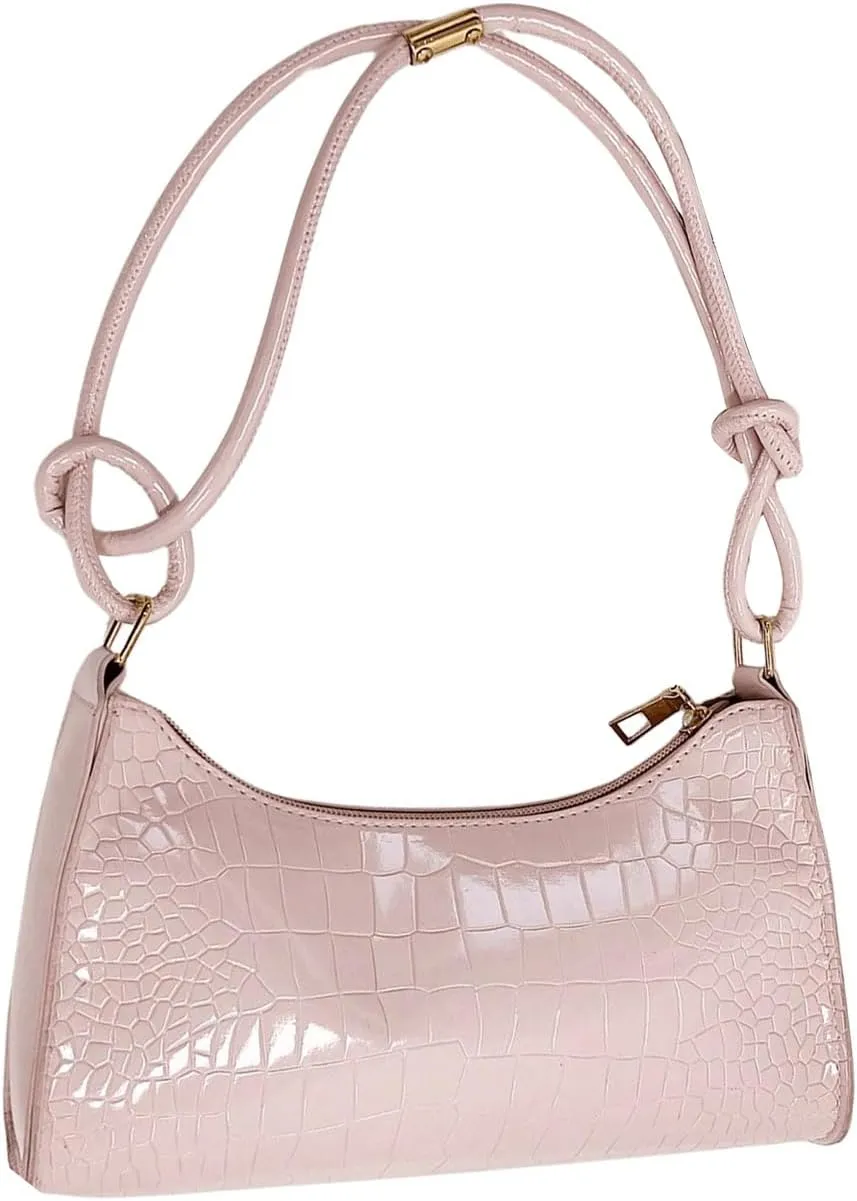 SweatyRocks Women's Crocodile Embossed Shoulder Handbag Small Clutch Purse PU Leather Square Bags