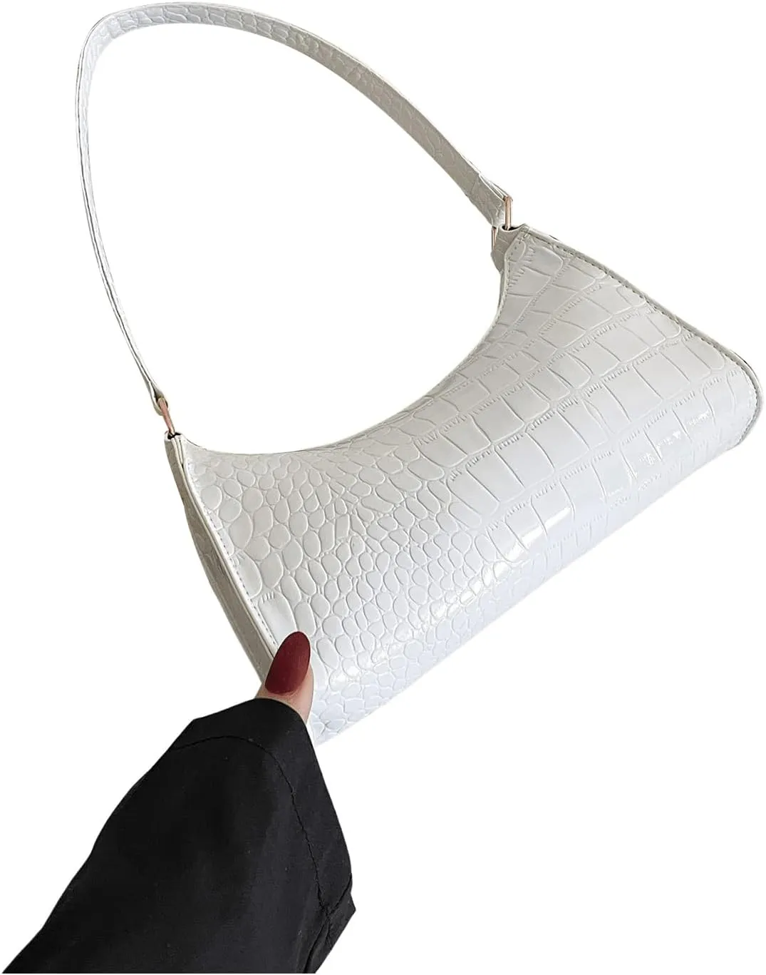 SweatyRocks Women's Crocodile Embossed Shoulder Handbag Small Clutch Purse PU Leather Square Bags