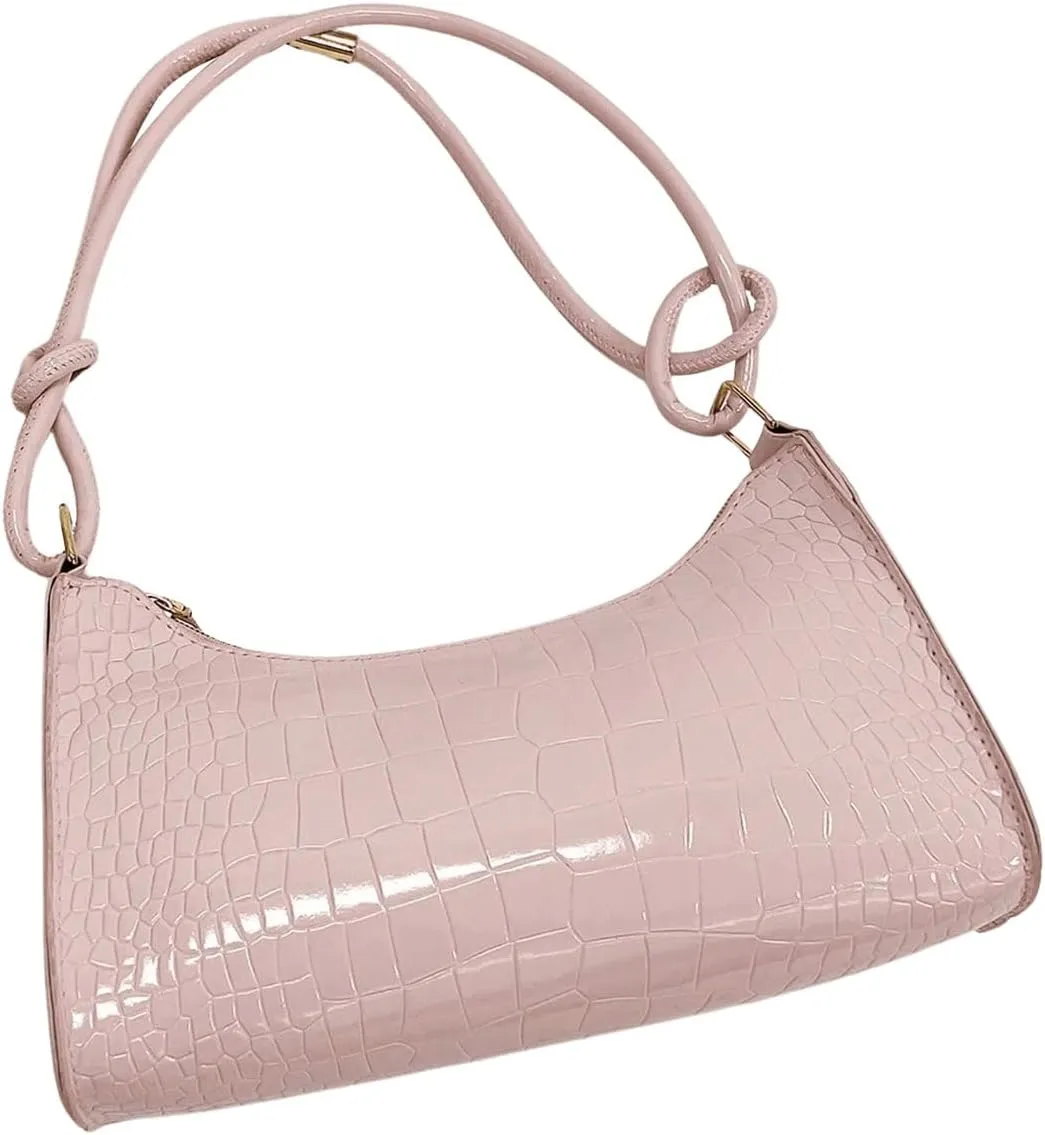SweatyRocks Women's Crocodile Embossed Shoulder Handbag Small Clutch Purse PU Leather Square Bags