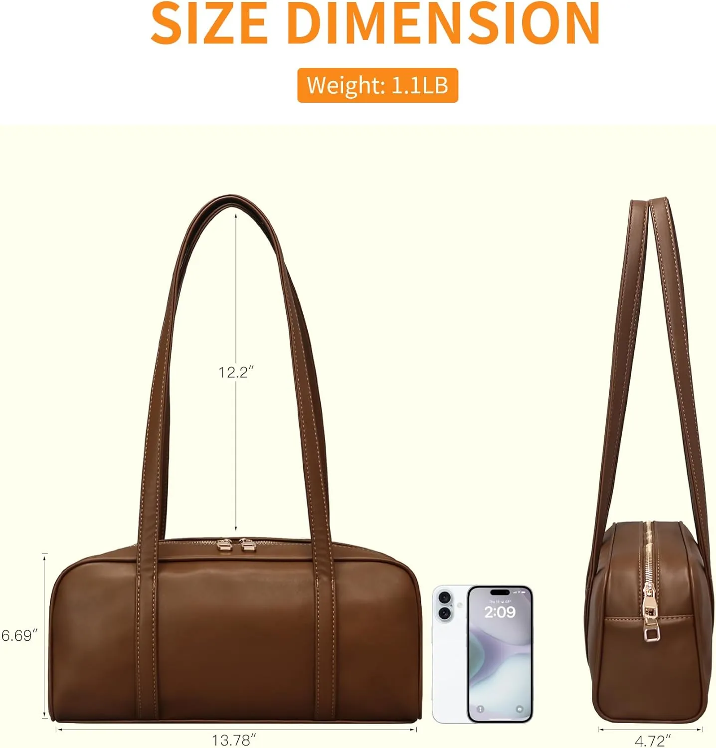 Swing Bag Shoulder Bags Purses for Women Vegan Leather Small Handbags with Zipper