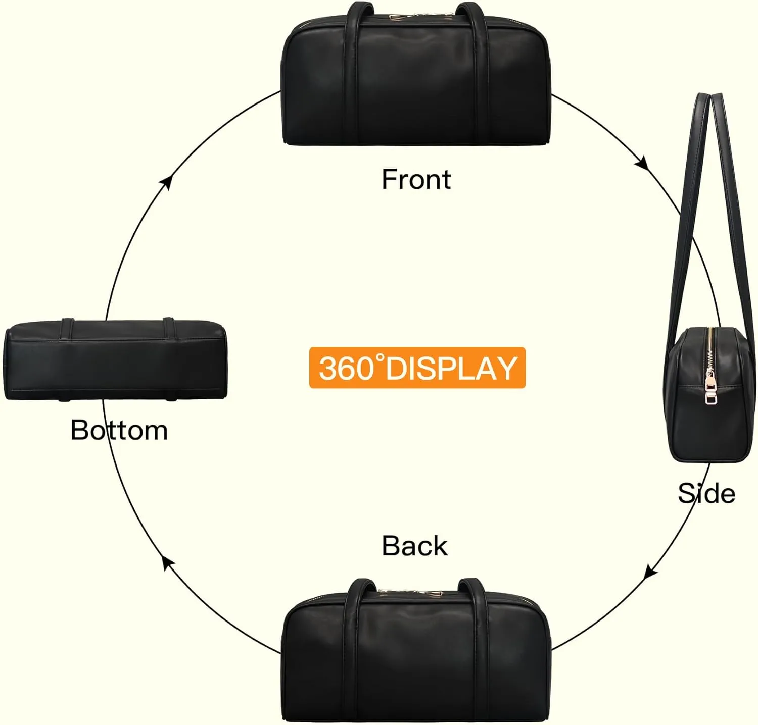 Swing Bag Shoulder Bags Purses for Women Vegan Leather Small Handbags with Zipper