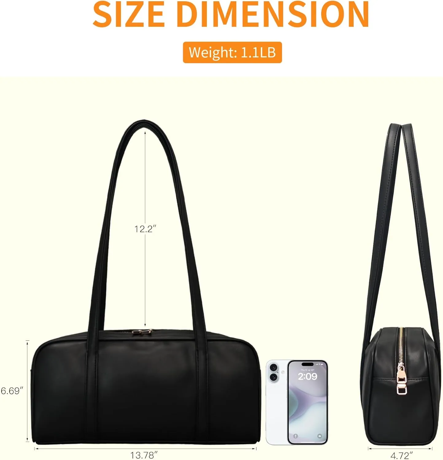 Swing Bag Shoulder Bags Purses for Women Vegan Leather Small Handbags with Zipper