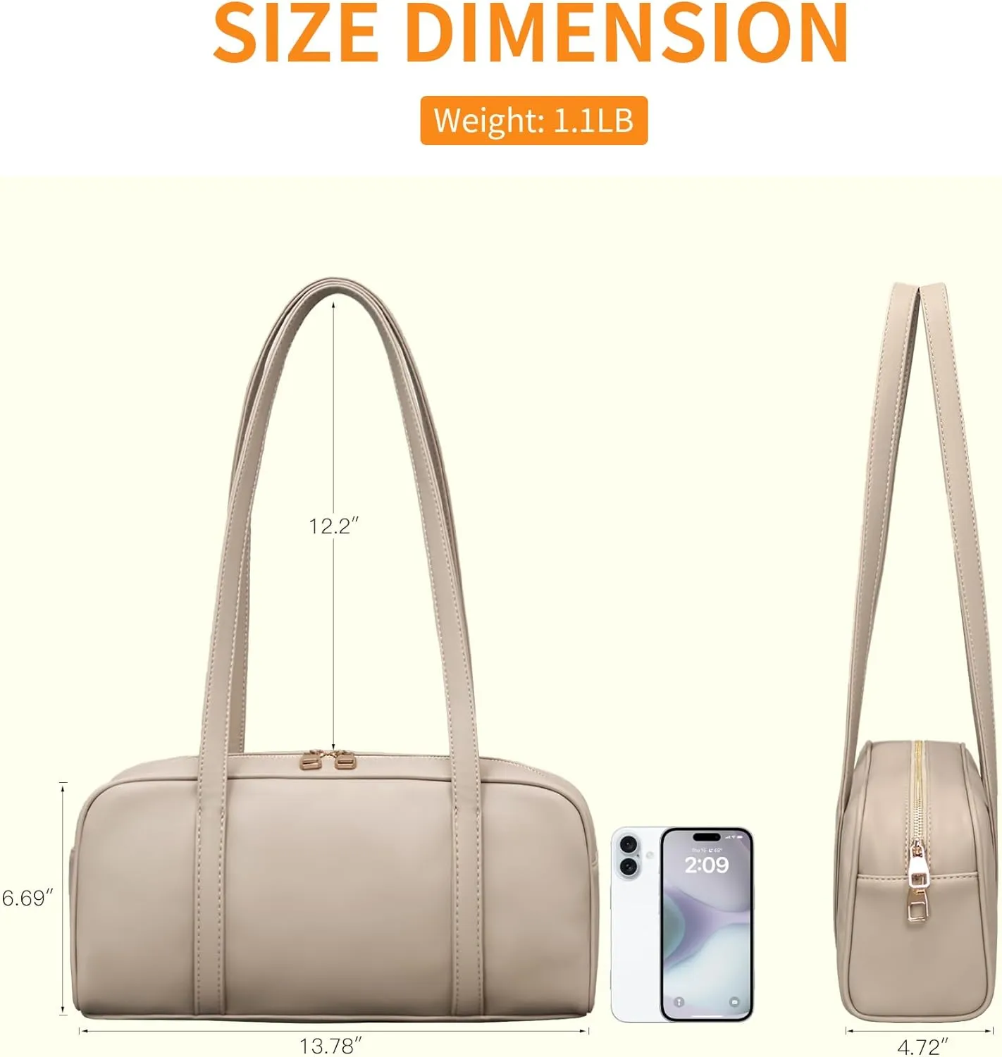 Swing Bag Shoulder Bags Purses for Women Vegan Leather Small Handbags with Zipper