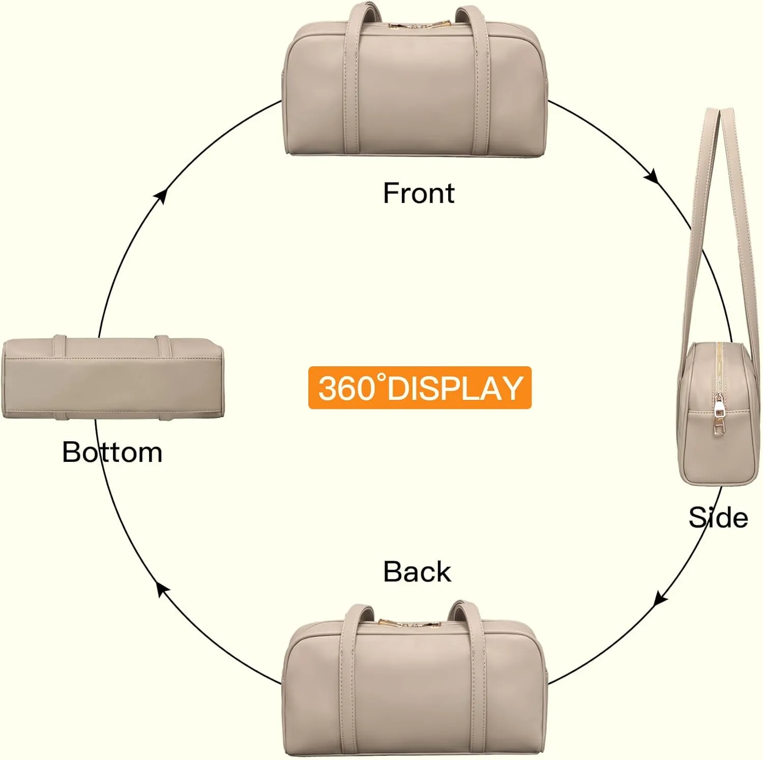 Swing Bag Shoulder Bags Purses for Women Vegan Leather Small Handbags with Zipper