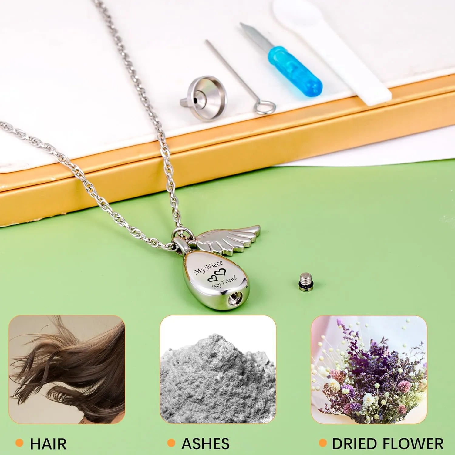 Teardrop Urn Necklace for Ashes Memorial Keepsake for Women Ashes Necklace Cremation Urn Necklace for Ashes Memorial Jewelry Teardrop Sympathy Gift