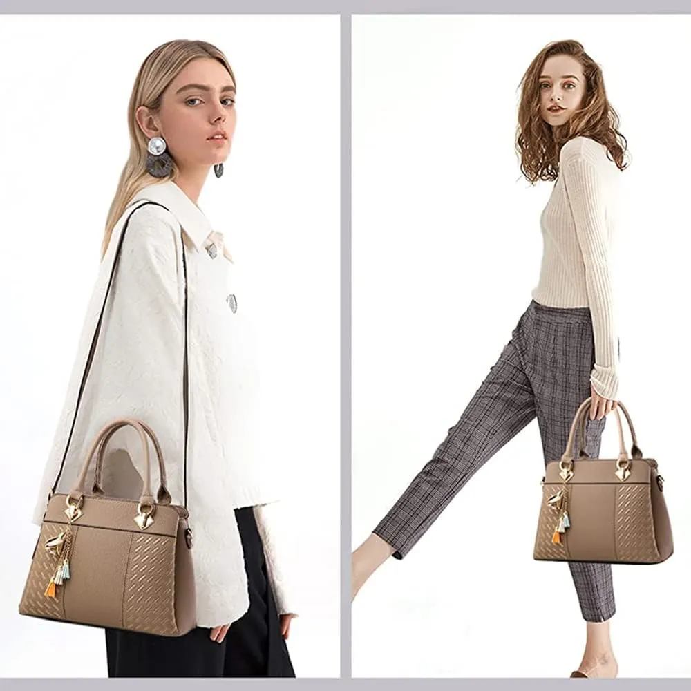 Top Handle Satchel Bag for Women Stylish Shoulder Tote Purse Crossbody Genuine Leather Bags for Casual or Workwear