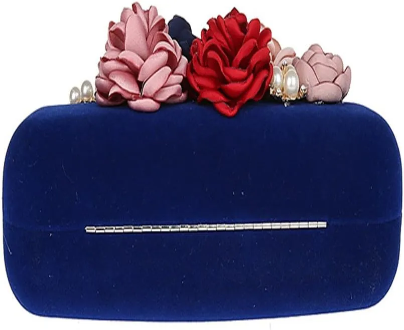 TOPCHANCES 3D Flower Elegant Satin Clutches Evening Handbags Wedding Clutch