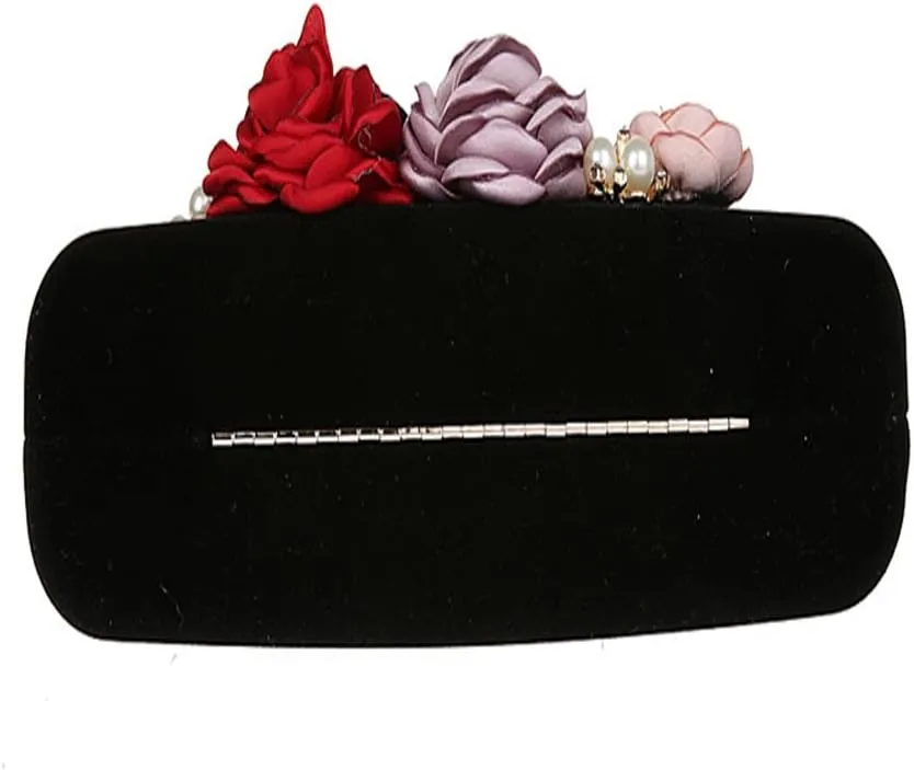 TOPCHANCES 3D Flower Elegant Satin Clutches Evening Handbags Wedding Clutch