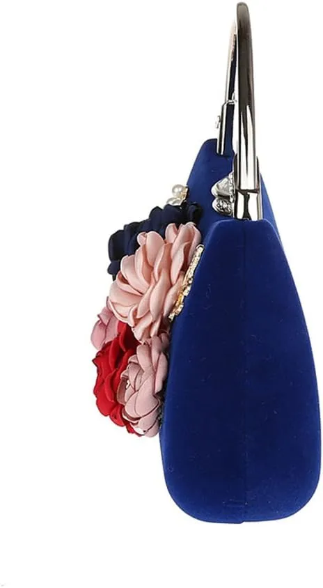 TOPCHANCES 3D Flower Elegant Satin Clutches Evening Handbags Wedding Clutch